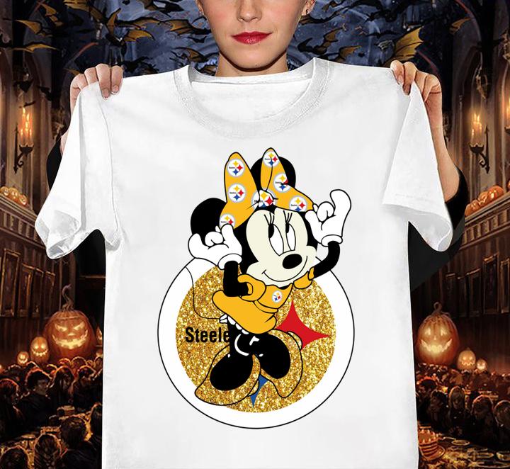 Disney Minnie Mouse Pittsburgh Steelers Football t-shirt woman shirt