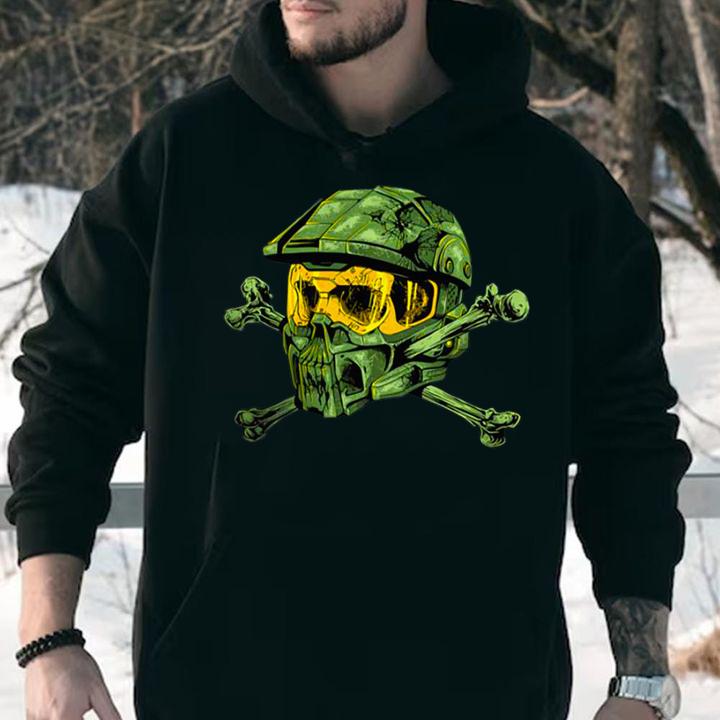 Skull Halo The Master Chief Collection Motorcycle Helmets t-shirt hoodie