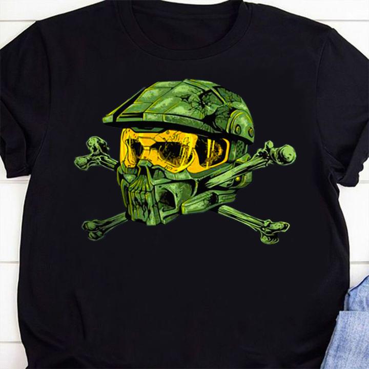 Skull Halo The Master Chief Collection Motorcycle Helmets t-shirt shirt
