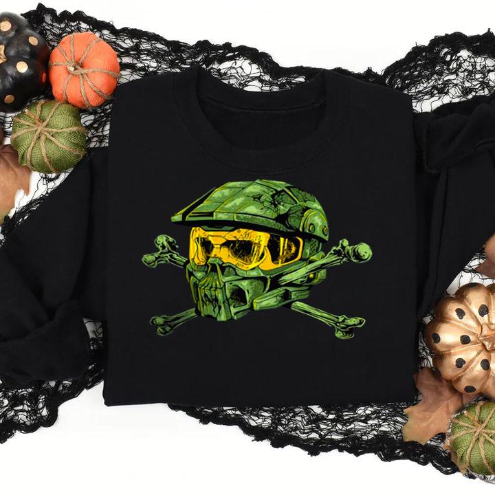 Skull Halo The Master Chief Collection Motorcycle Helmets t-shirt sweatshirt