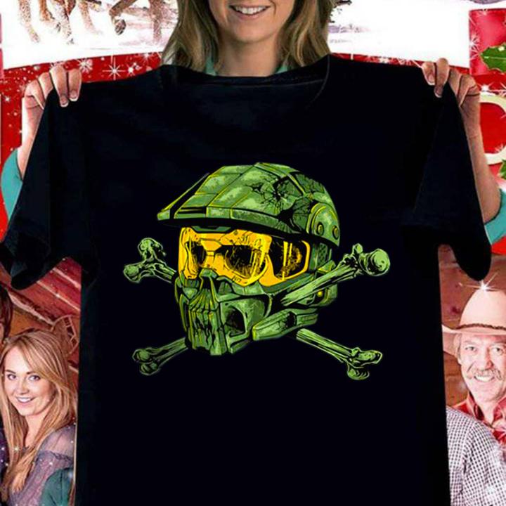 Skull Halo The Master Chief Collection Motorcycle Helmets t-shirt woman shirt
