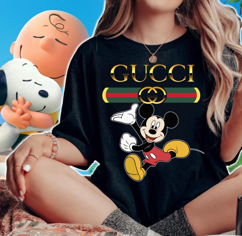 Disney Mickey Mouse And Logo Gucci t-shirt woman shirt