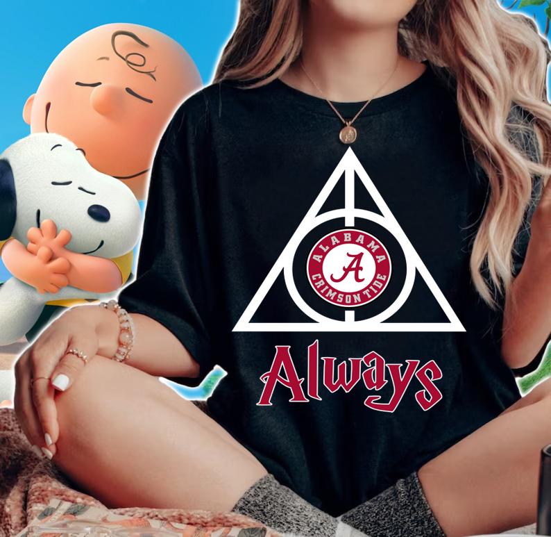 Alabama Crimson Tide Always Harry Potter Deathly Hallows t-shirt woman shirt