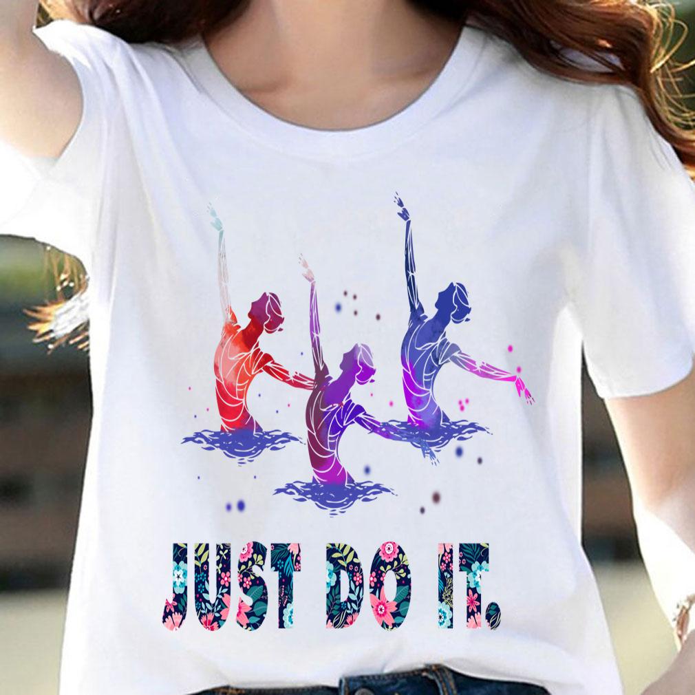 Artistic swimming just do it floral Nike t-shirt woman shirt