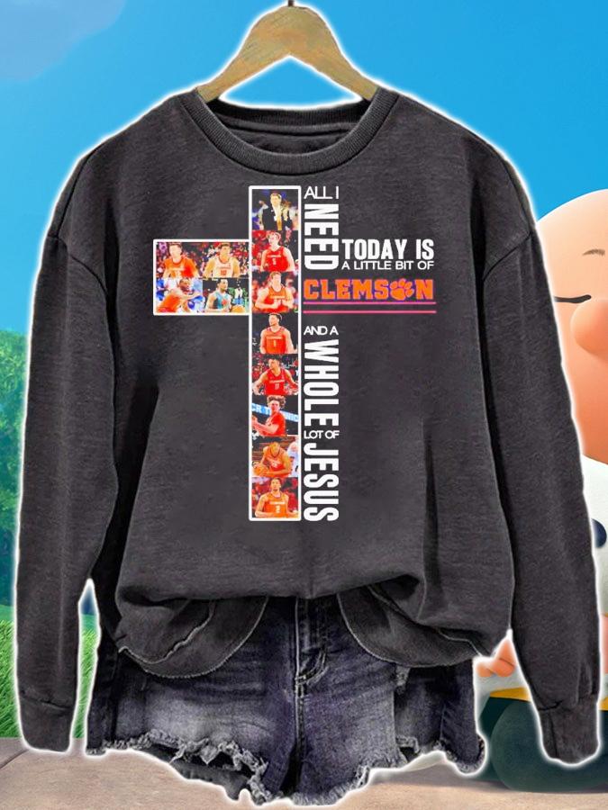 All need today is a little bit of Clemson Tigers and a whole lot of Jesus shirt t-shirt sweatshirt