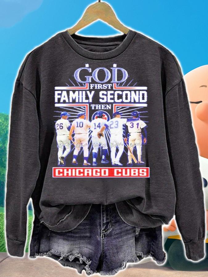 God First Family Second Then Chicago Cubs Signatures Shirt t-shirt sweatshirt