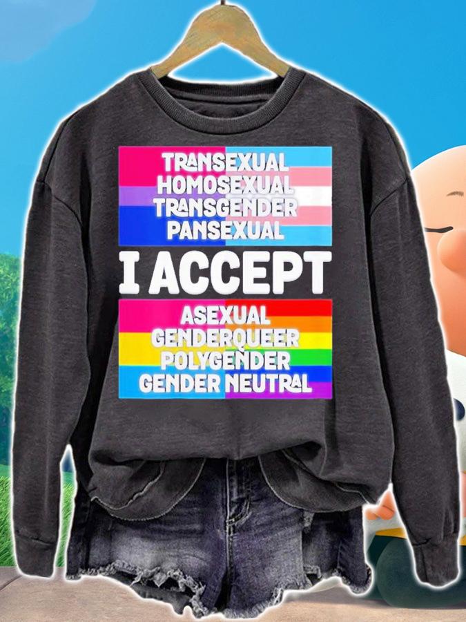 I Accept All Genders And Sexual Orientations Shirt t-shirt sweatshirt