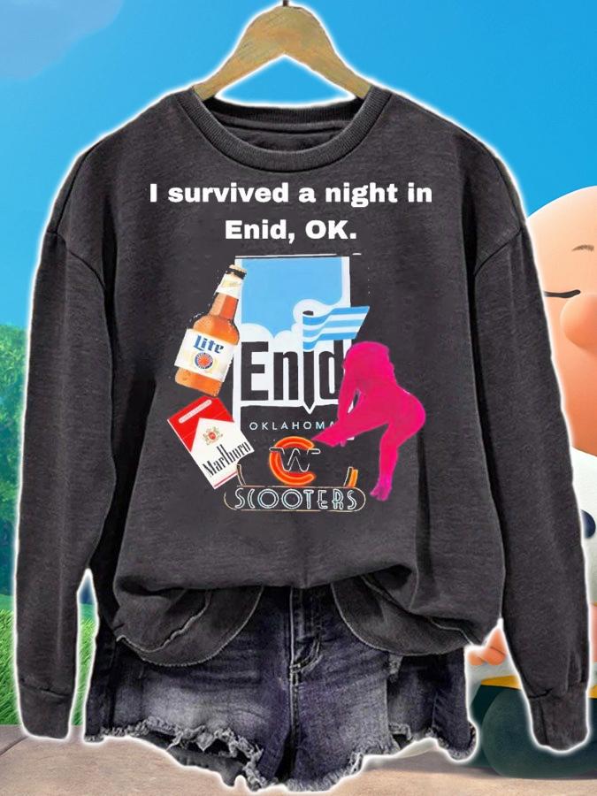 I survived a night in Enid ok shirt t-shirt sweatshirt