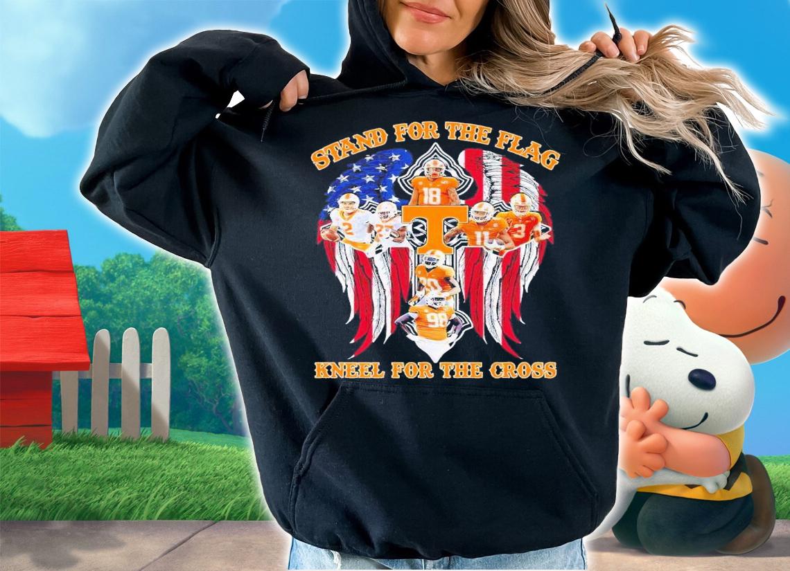 Tennessee Volunteers stand for the flag kneel for the cross signatures shirt t-shirt