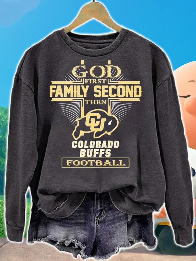 God first family second then Colorado Buffs football shirt t-shirt