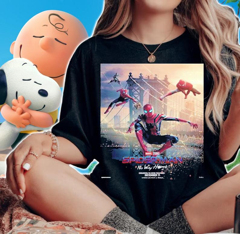 Spider-Man No Way Home 2022 Tom Holland Matte Vertical Marvel Shirt t-shirt