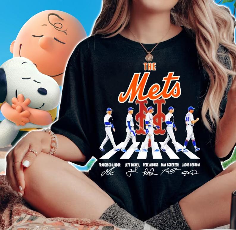 The Mets Abbey Road Francisco Lindor Jeff Mcneil Pete Alonso signatures shirt t-shirt