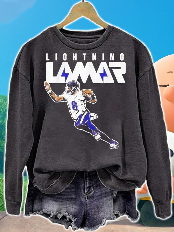 Lighting Lamar For Baltimore Ravens Lamar Jackson Fans Shirt t-shirt sweatshirt