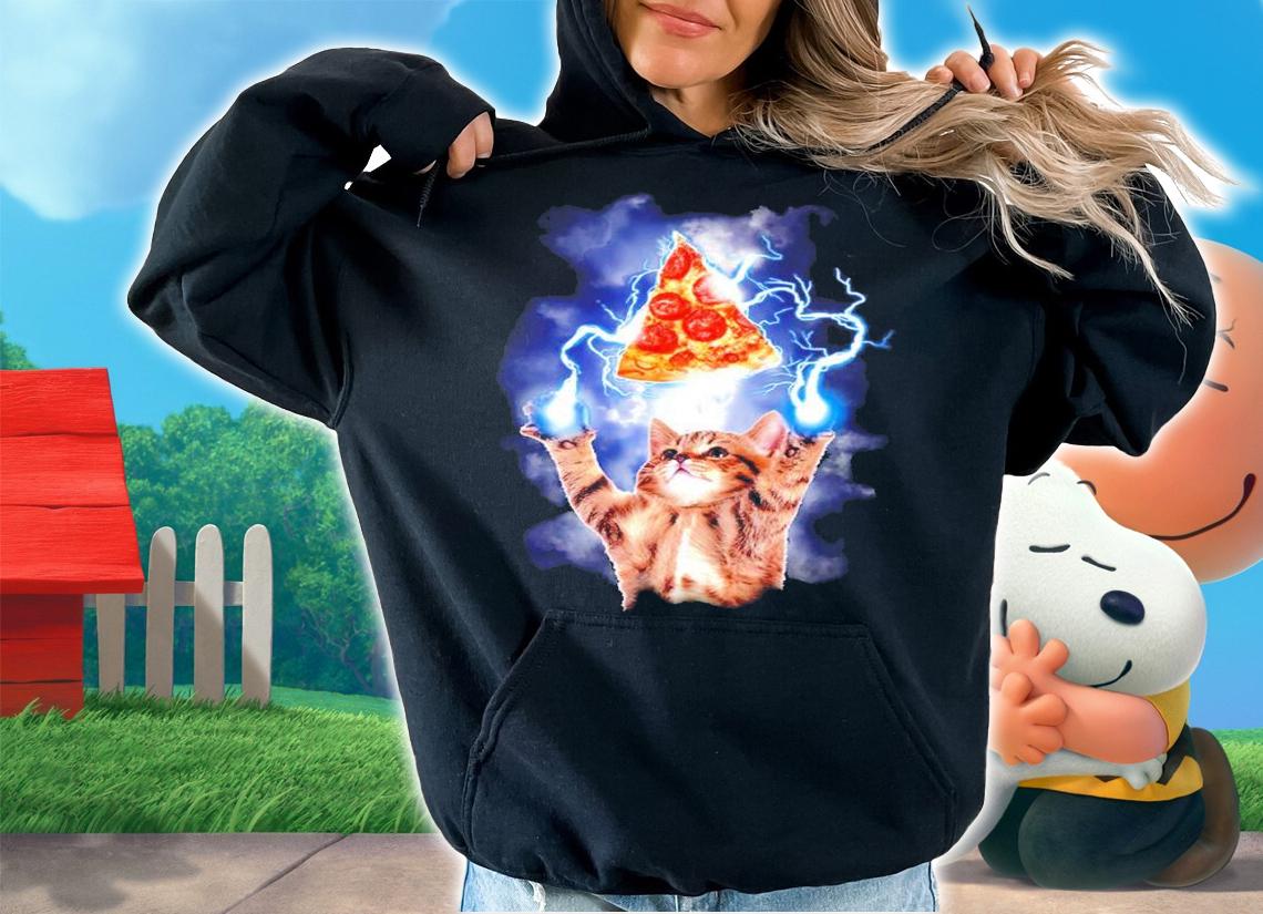 Lost Gods Cat Pizza Lightning Power shirt t-shirt hoodie