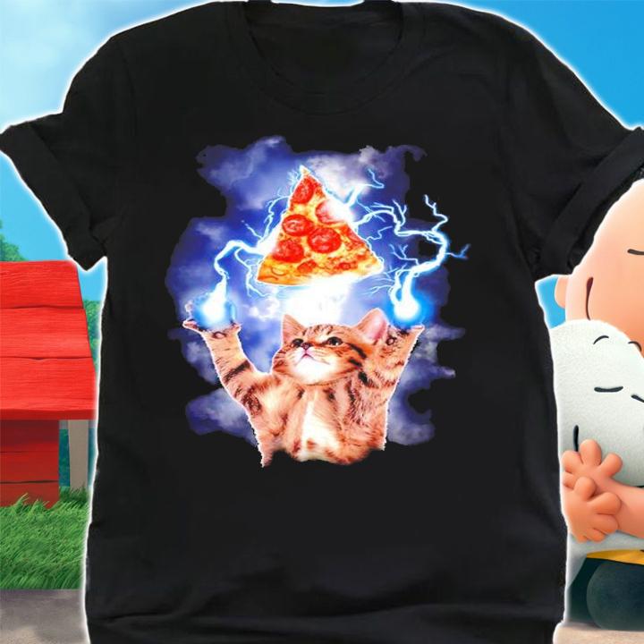 Lost Gods Cat Pizza Lightning Power shirt t-shirt shirt