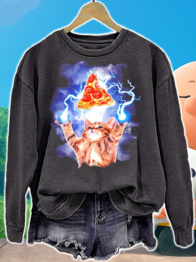 Lost Gods Cat Pizza Lightning Power shirt t-shirt sweatshirt