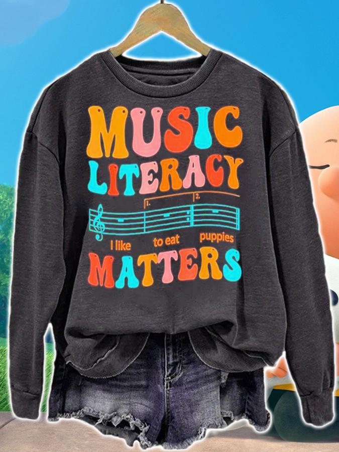 Music Literacy Matters Funny Joke Read Repeat Music Teachers Shirt t-shirt