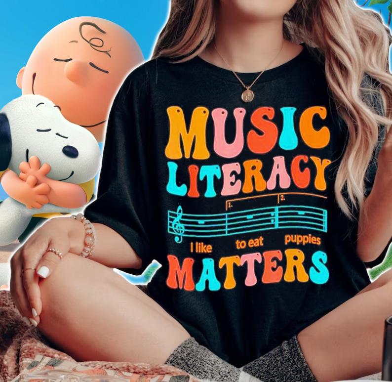 Music Literacy Matters Funny Joke Read Repeat Music Teachers Shirt t-shirt