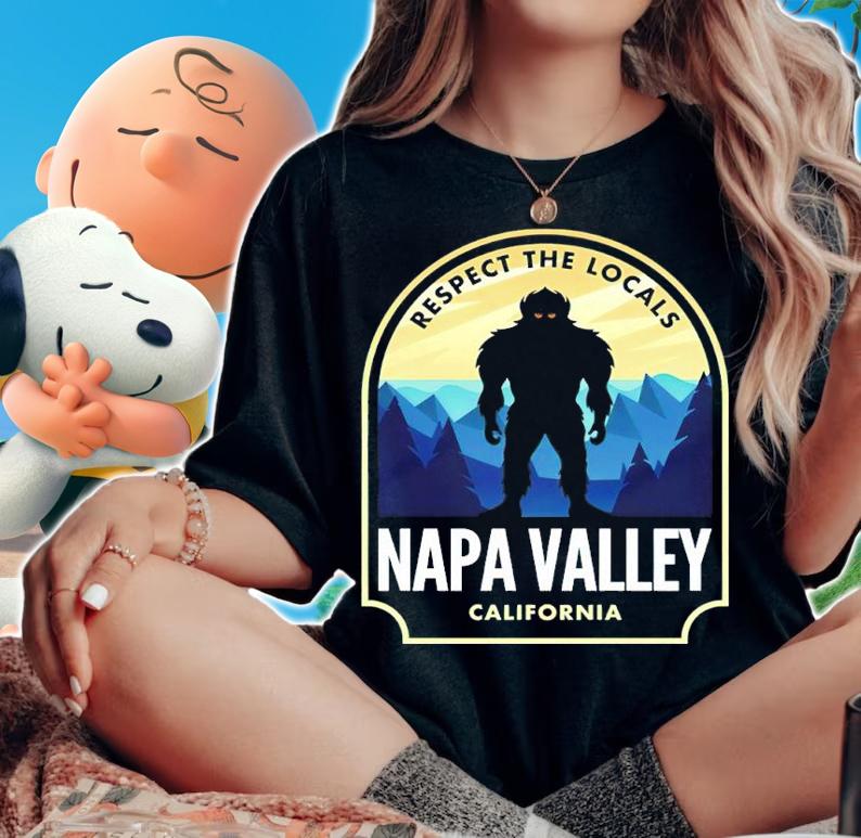 Napa Valley California Bigfoot Sasquatch T-Shirt t-shirt