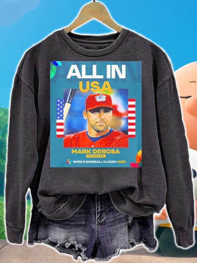 Mark Derosa Manager All In Usa World Baseball 2023 Shirt t-shirt