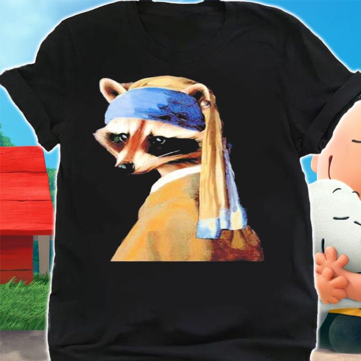 Raccoon with a Pearl Earring shirt t-shirt shirt