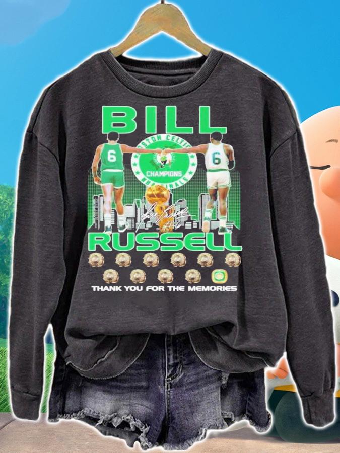 Bill Russell 06 Boston Celtics Signatures Thank You For The Memories Shirt t-shirt sweatshirt