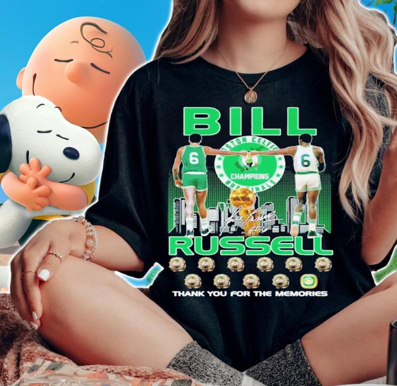 Bill Russell 06 Boston Celtics Signatures Thank You For The Memories Shirt t-shirt woman shirt