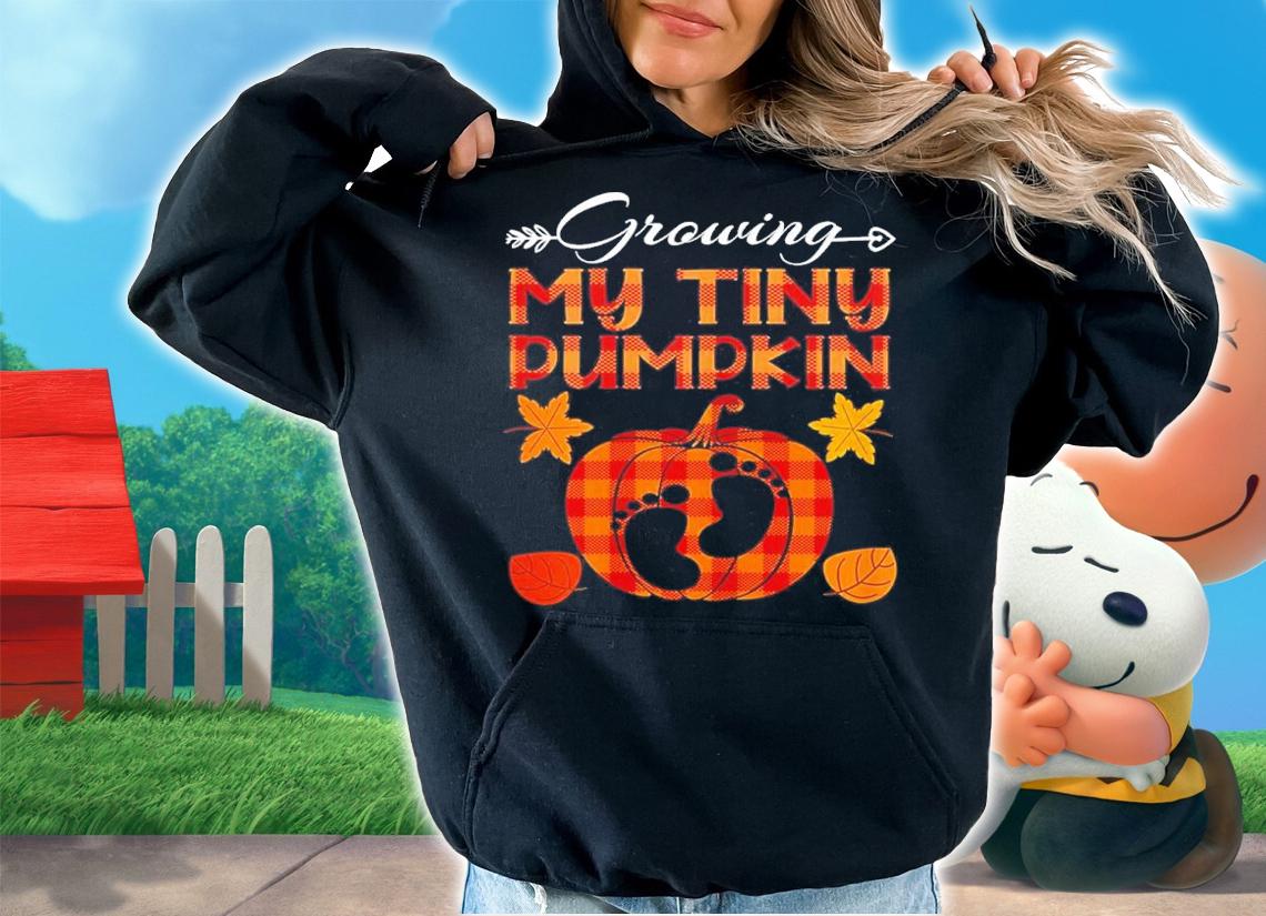 Growing My Tiny Pumpkin Thanksgiving Pregnancy Announcement Shirt t-shirt