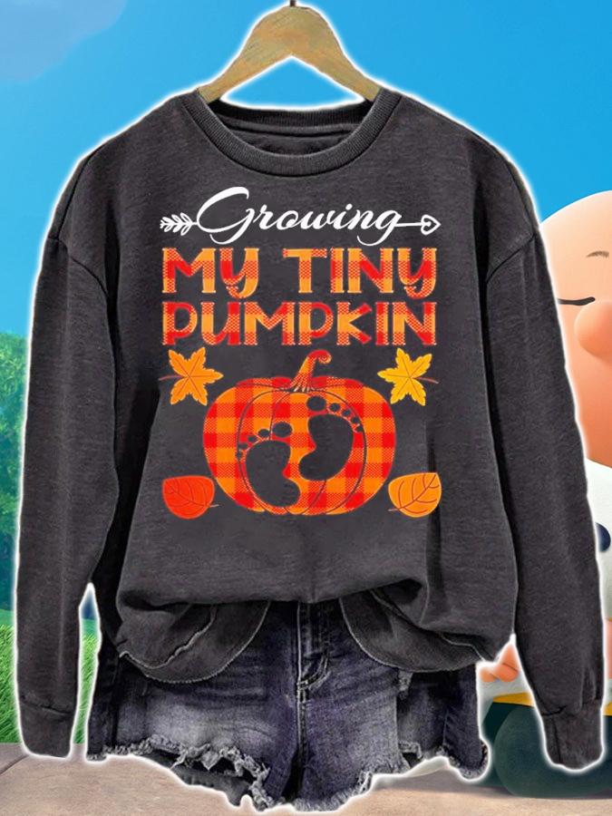 Growing My Tiny Pumpkin Thanksgiving Pregnancy Announcement Shirt t-shirt