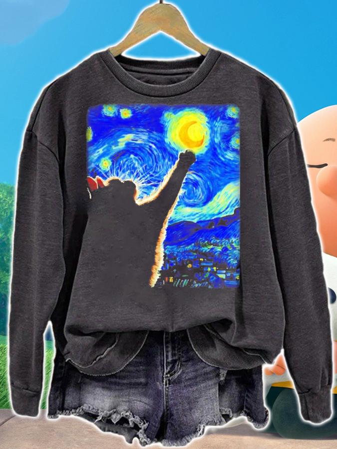 Starry Night Cat, Van Gogh Cat Shirt t-shirt