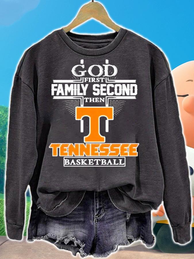 God First Family Second Then Tennessee Volunteers Basketball Shirt t-shirt sweatshirt