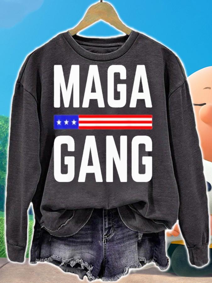 Grunge Maga Gang American Flag Shirt t-shirt