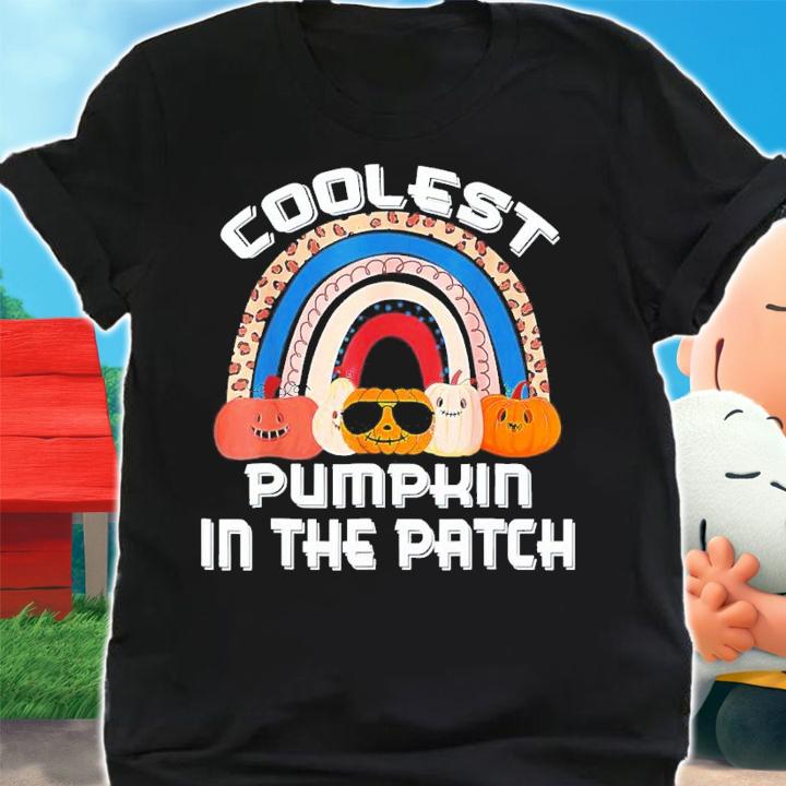 Halloween Coolest Pumpkin In The Patch Rainbow Pumpkin Ghost T-Shirt t-shirt