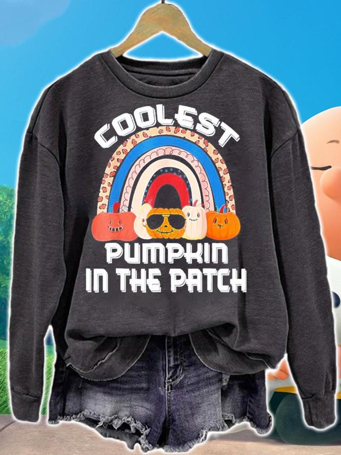 Halloween Coolest Pumpkin In The Patch Rainbow Pumpkin Ghost T-Shirt t-shirt