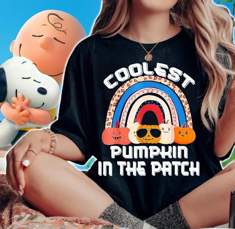 Halloween Coolest Pumpkin In The Patch Rainbow Pumpkin Ghost T-Shirt t-shirt