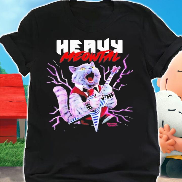 Heavy Meowtal Cat Playing Metal Guitar Shirt t-shirt shirt