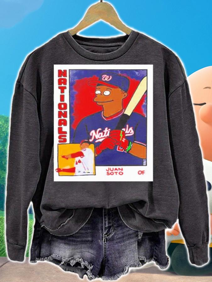 Juan Soto Simpsons Inspired Baseball Card Parody Shirt t-shirt sweatshirt