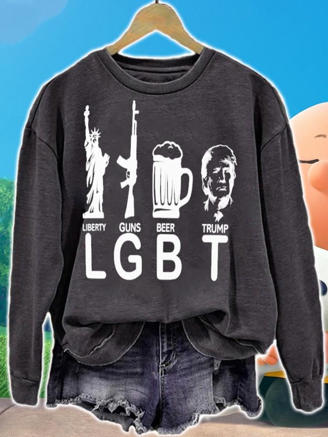 Lil Nas X Lgbt Liberty Guns Beer Donald Trump T-Shirt t-shirt sweatshirt