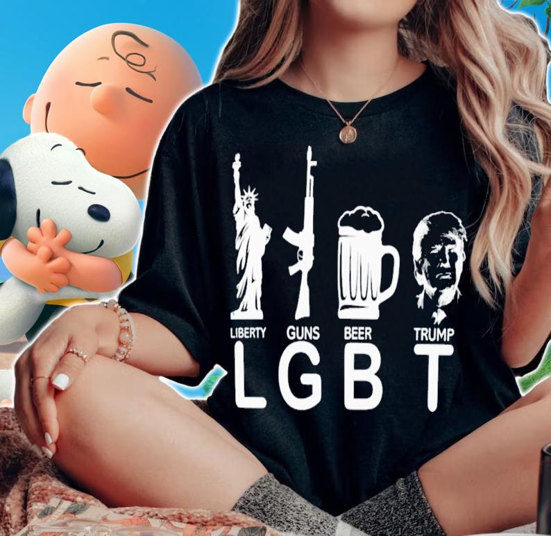 Lil Nas X Lgbt Liberty Guns Beer Donald Trump T-Shirt t-shirt woman shirt