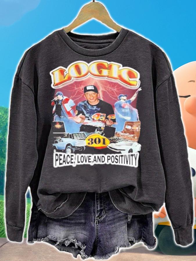 Logic Peace Love And Positivity T-Shirt t-shirt