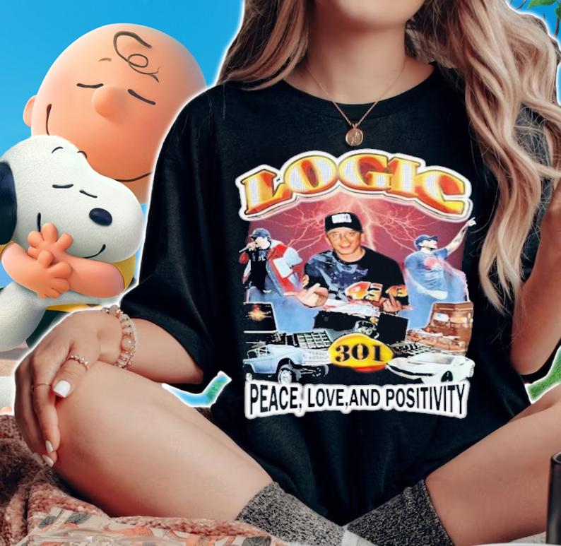 Logic Peace Love And Positivity T-Shirt t-shirt