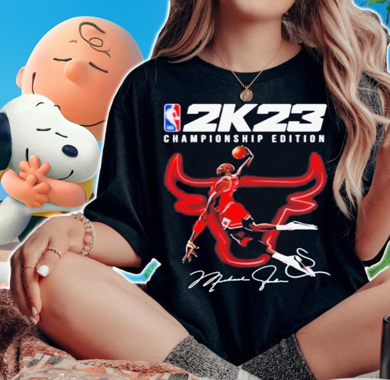 Michael Jordan Dunk NBA 2K23 Championship Edition Signature Shirt t-shirt woman shirt