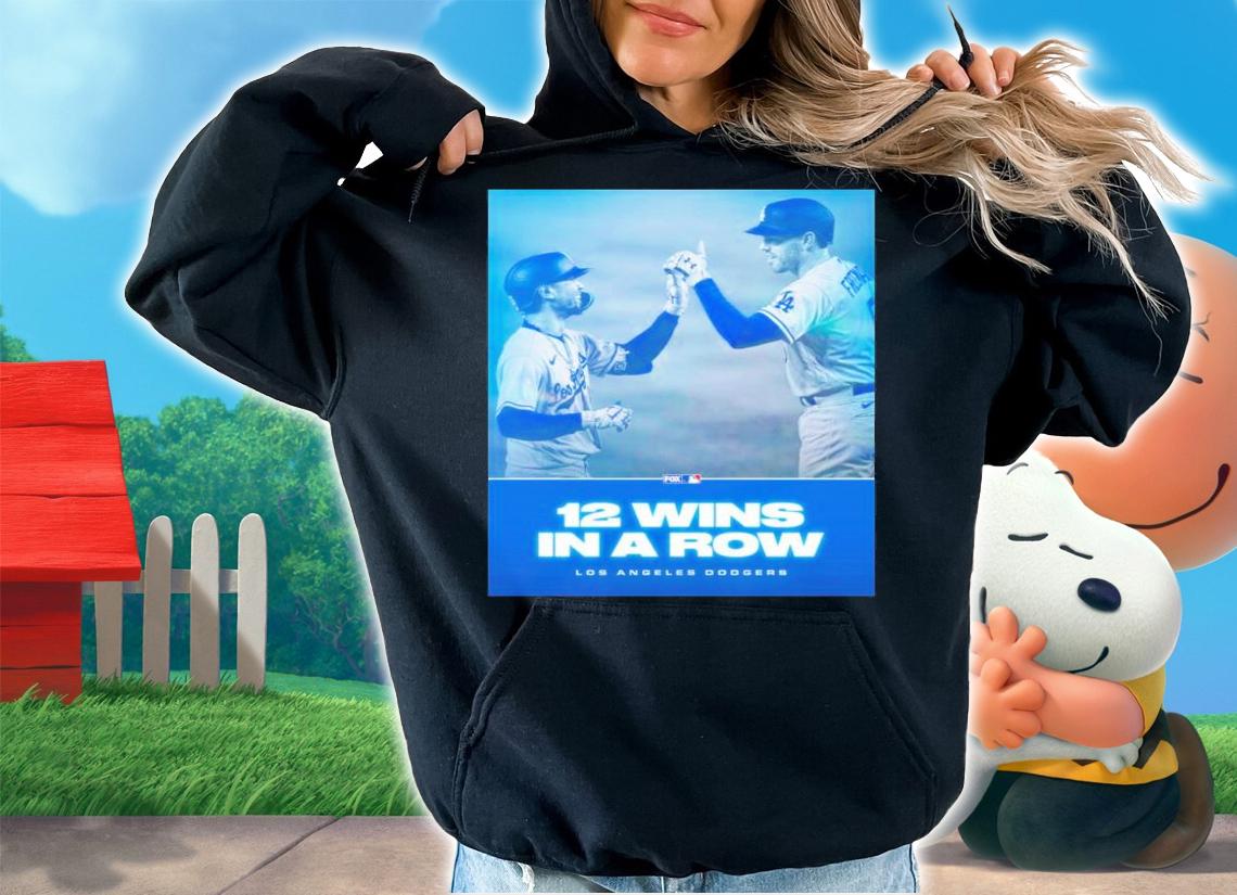 MLB 12 Wins In A Row Los Angeles Dodgers Shirt t-shirt hoodie