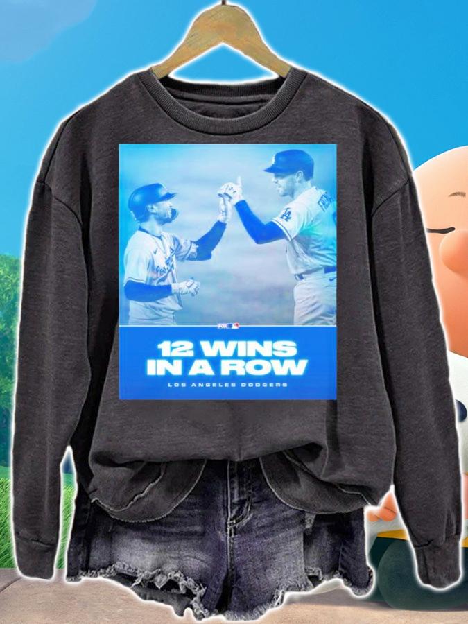 MLB 12 Wins In A Row Los Angeles Dodgers Shirt t-shirt sweatshirt