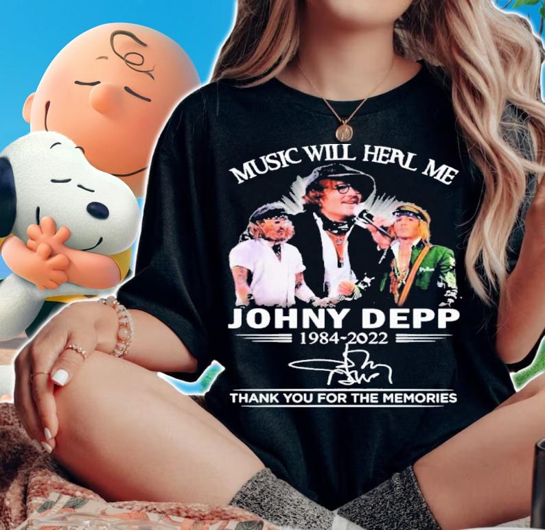 Music Will Heal Me Johnny Depp 1984-2022 Signature Thank You For The Memories Shirt t-shirt
