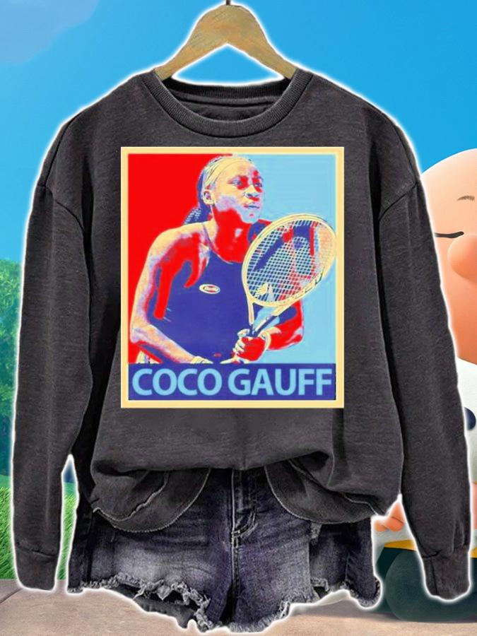 Portrait Of Coco Gauff Tennis Sports T-Shirt t-shirt sweatshirt