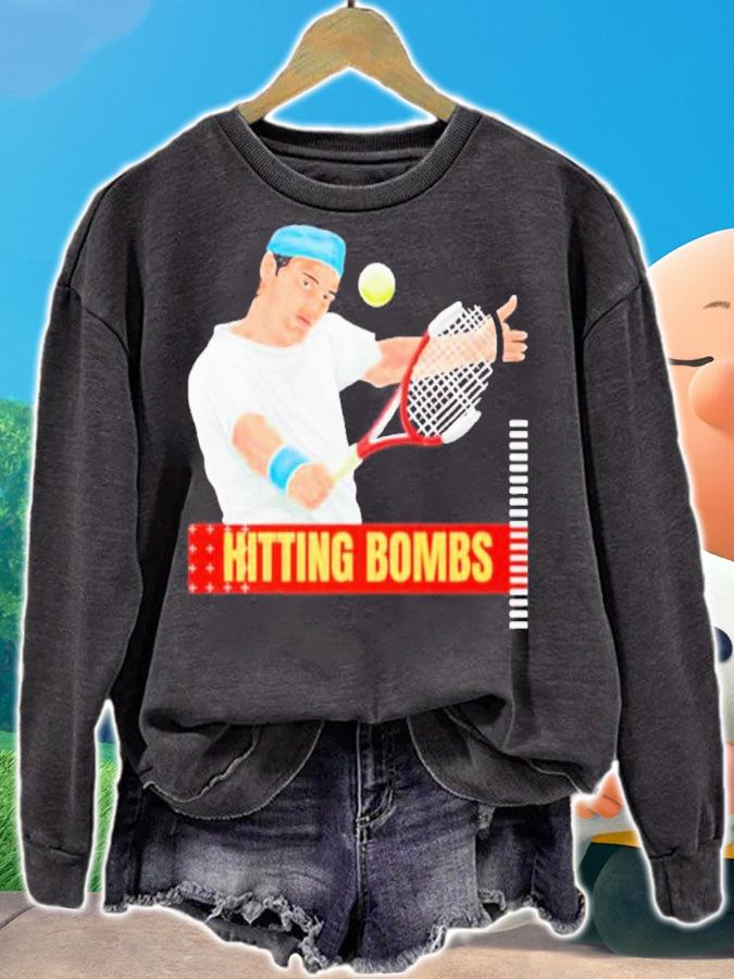 Rafael Nadal Hitting Bombs Tennis Shirt t-shirt sweatshirt