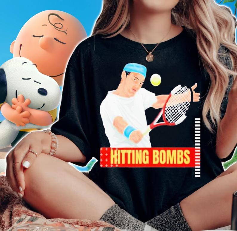 Rafael Nadal Hitting Bombs Tennis Shirt t-shirt woman shirt
