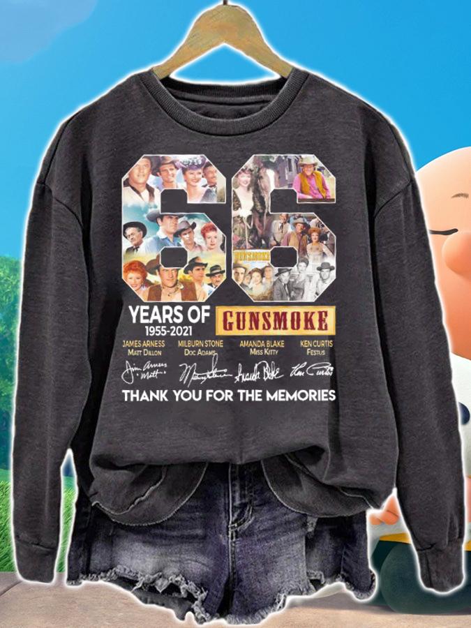 66 Years Of 1955-2021 Gunsmoke Thank You For The Memories Signatures t-shirt sweatshirt