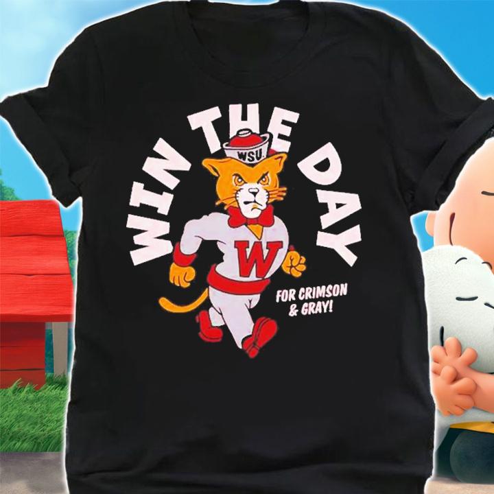 Win The Day WSU Cougar Mascot For Crimson And Gray Shirt t-shirt